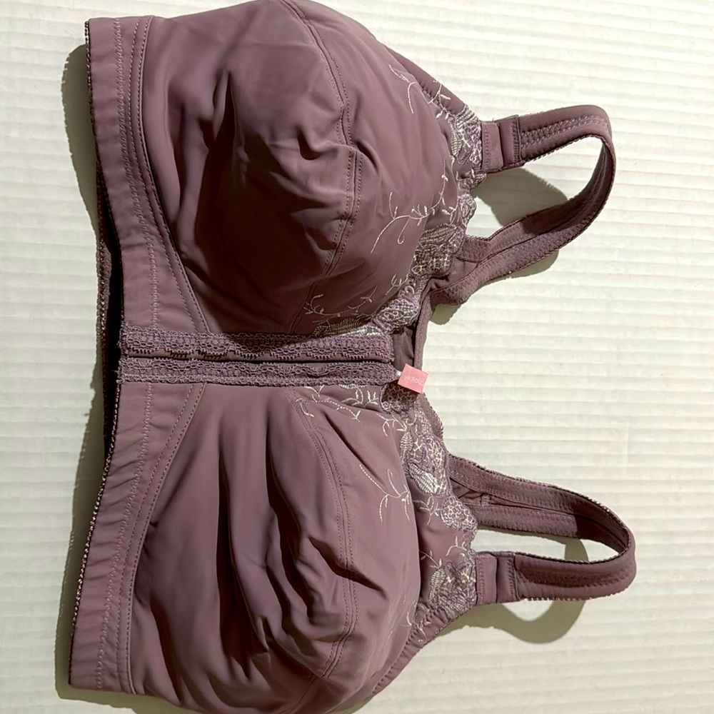 Lavender Comfort Choice Embroidered Posture bra size 38G. New w/o tags.